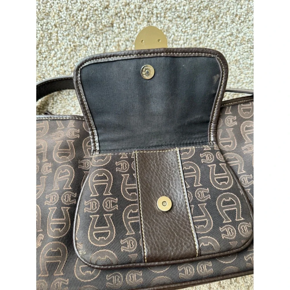 Vintage Y2K Etienne Aigner Monogram Hobo Bag Buckle‎ Shoulder Bag Brown
